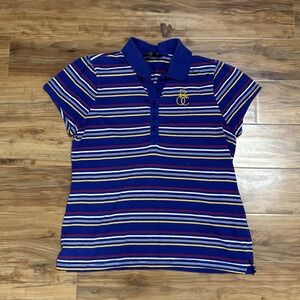 Rocawear‎ Shirt Womens 1X Striped Polo Classic Cotton Blend Grunge Y2K Purple